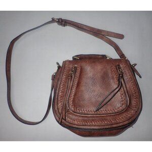 Madison West Women's Faux Leather Saddle Bag Purse Adjustable Strap & Zipper Poc
